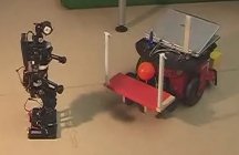 Cooperation of humanoid and wheeled robot